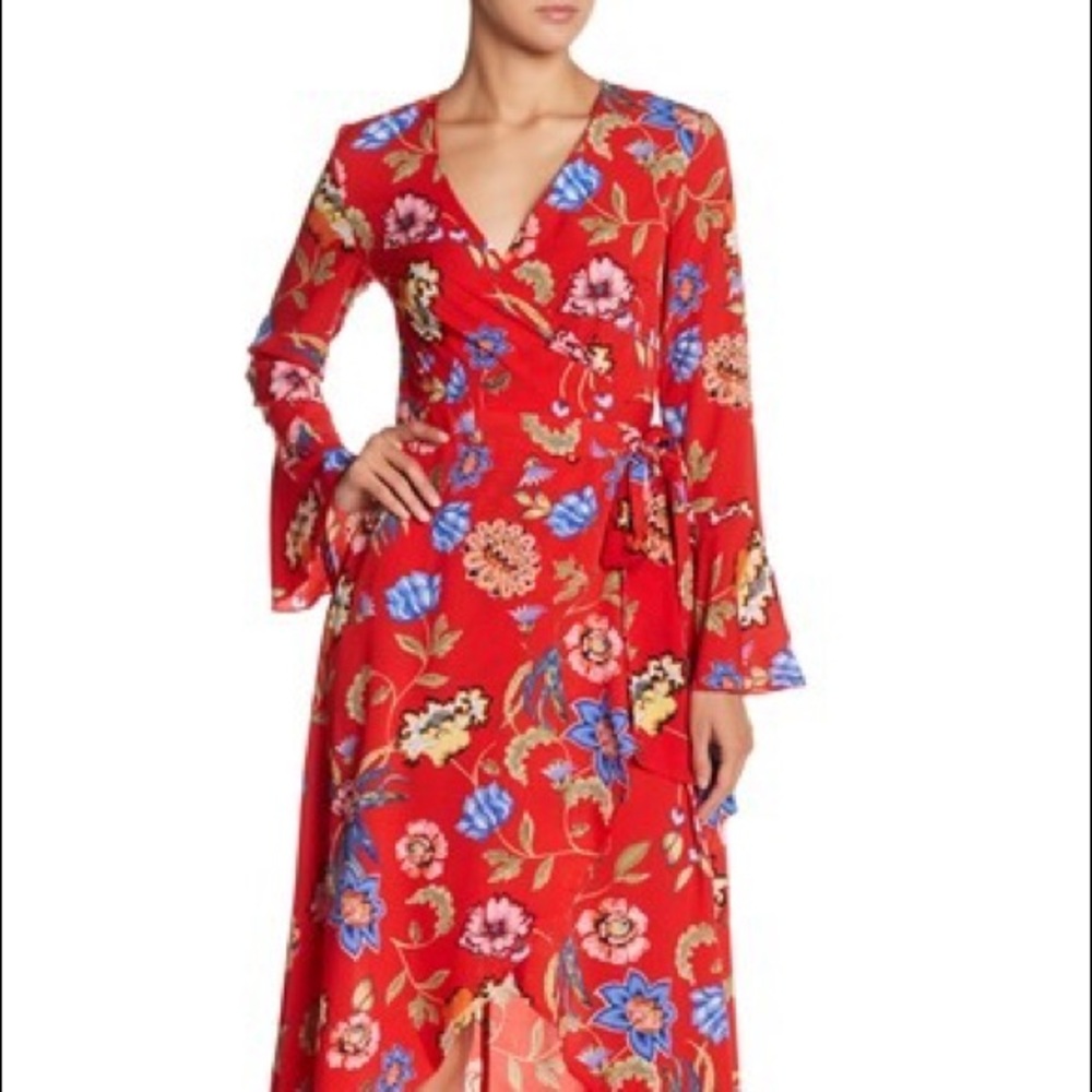 Romeo & Juliet Couture Floral Wrap Maxi Dress